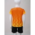 thumbnail image 3 of Hansber Soccer Uniforms for Kids Boys Football Jersey V Neck Practice T Shirt and Sport Shorts Set Orange M, 3 of 6