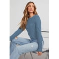 thumbnail image 2 of Camisa tipo túnica NEYOUQE para mujer, manga larga, azul, XXL, estilo casual, 2 of 6