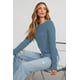 thumbnail image 2 of Camiseta NEYOUQE para mujer, manga larga, holgada, azul, XL, 2 of 6