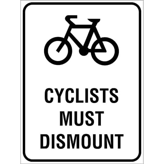 Cyclists Must Dismount Sign Metal Tin Sign 8x12 Inches