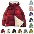 thumbnail image 3 of qucoqpe Winter Coats Men's Warmjacket Casual Men's Stand Up Collar Jacket Hooded Jacket Solid Color Men's Long Sleeved Cottonjacket, 3 of 3
