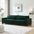 thumbnail image 3 of 104.72'' Mid-Century Modern Sofa , 4 Seat Couch With 2 Pillows, Double Cushions and Solid Wood Leg, Fabric Upholstered Loveseat Sofa For Livingroom Apartment Office, 3 of 7