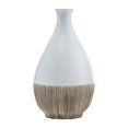 thumbnail image 6 of Sagebrook Home Ceramic 11"h 2-tone Teardrop Vase, Creme/White, 6 of 7