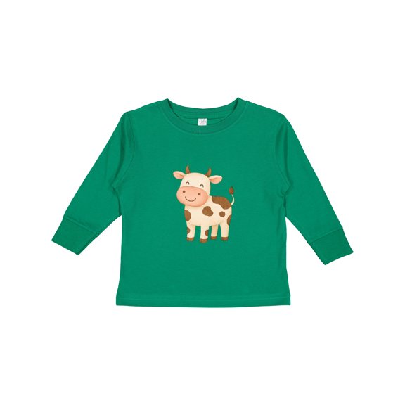 Inktastic Cute Lil' Cow Boys or Girls Long Sleeve Toddler T-Shirt