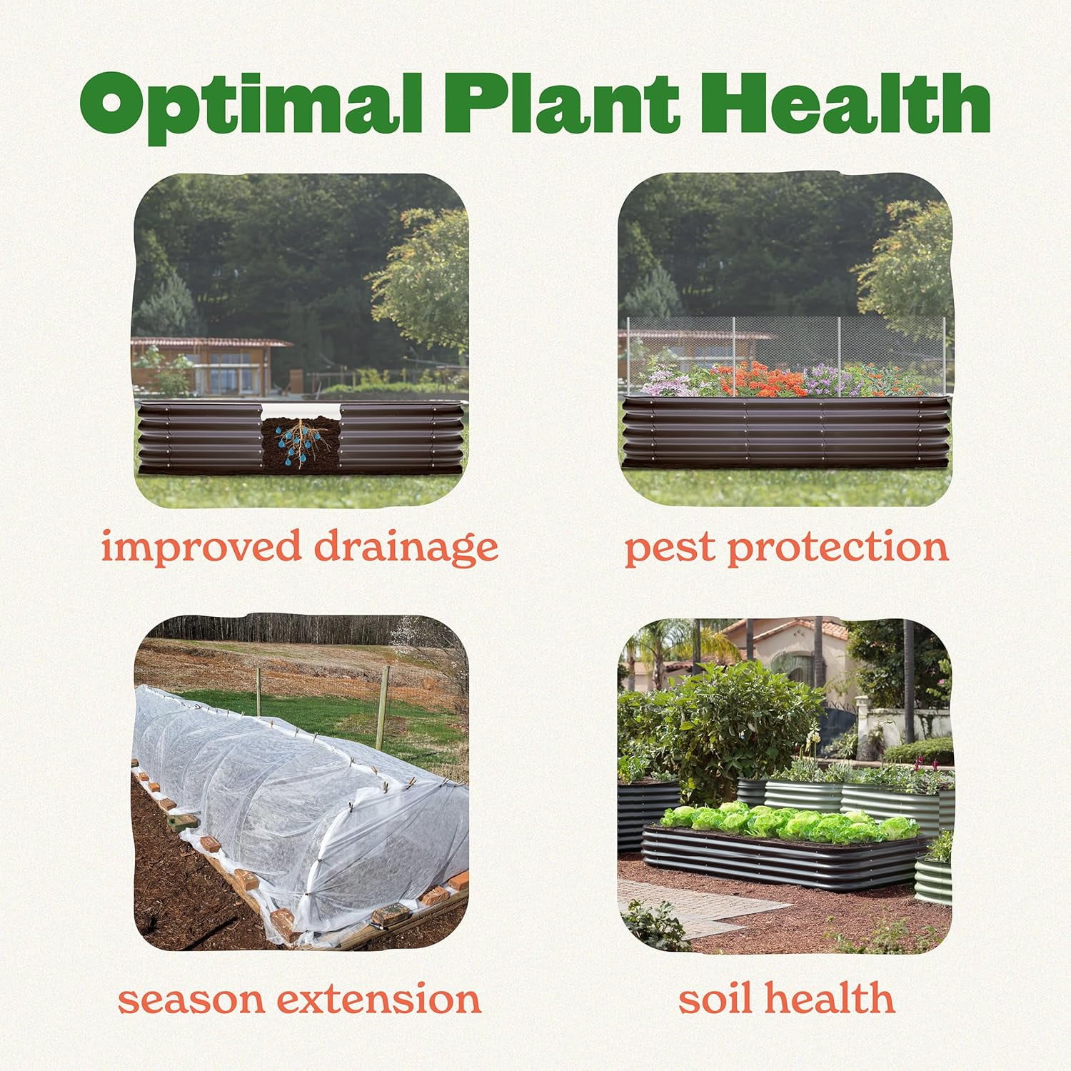 Epic Gardening 5-in-1 Galvanized Raised Garden Bed Kit, 29" Tall Food-Safe Metal Planter Box - Mist Green