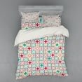 thumbnail image 1 of Ambesonne Moroccan Bedding Set 4 Pcs, Quatrefoil, Queen, Blue Green, 1 of 3