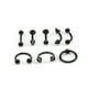 thumbnail image 1 of Piercing de aro de acero inoxidable con forma de herradura y barra circular, 1 of 3