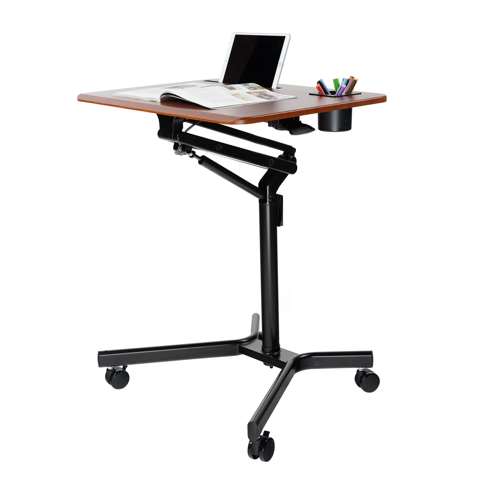 Adjustable Height Desk Laptop Office Home Movable Portable Small Side Cart Table 