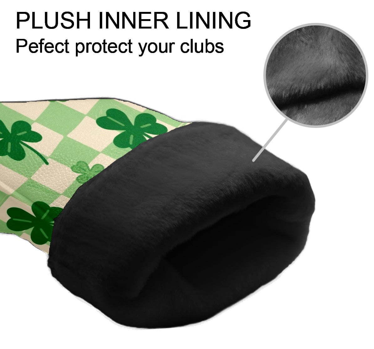 Golf Club Head Cover Waterproof Leather Golf Accessories HeadCovers Set Driver Headcover for Women Men Pastel Clover Check