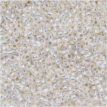 - Toho Round Seed Beads 15/0 #2100 'Silver Lined Milky White' 8 Gram Tube