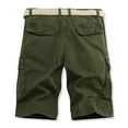 thumbnail image 4 of MIUOWANP Men's Casual Cargo Shorts with Multiple Pockets Solid Color Relaxed Fit Stretch Cotton Hiking Cargo Shorts Size XL(8)Army Green, 4 of 8