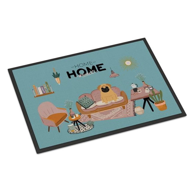 Carolines Treasures CK7852MAT Tapis Intérieur Ou Extérieur 18 x 27 Po. Marron Pug Sweet