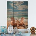 thumbnail image 2 of Designart "Dreamy Beach Chairs II" Nautical & Beach Print on Natural Pine Wood, 2 of 5