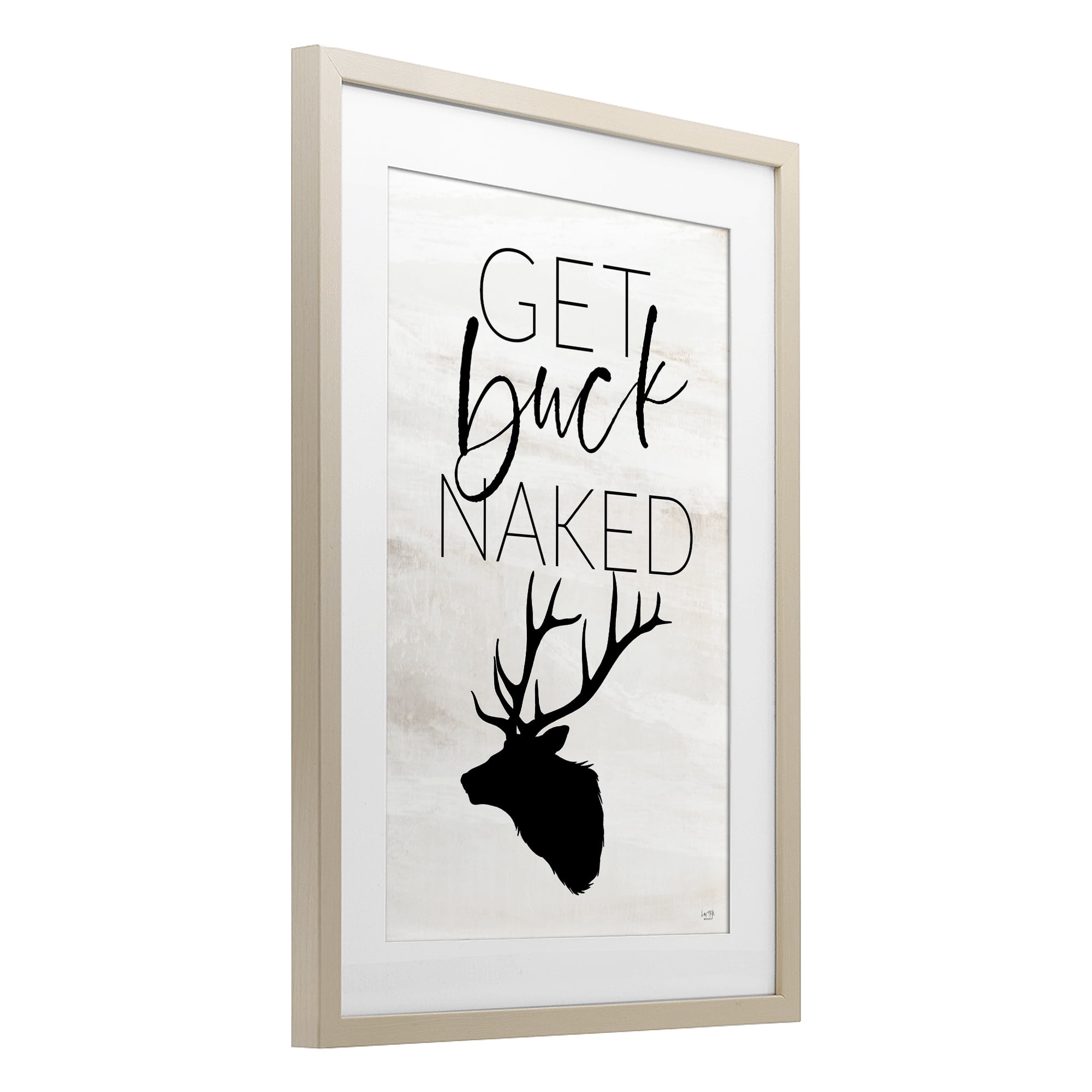 Stupell Industries Get Buck Naked Birch Framed Print Under Glass, design by Lux + Me Designs