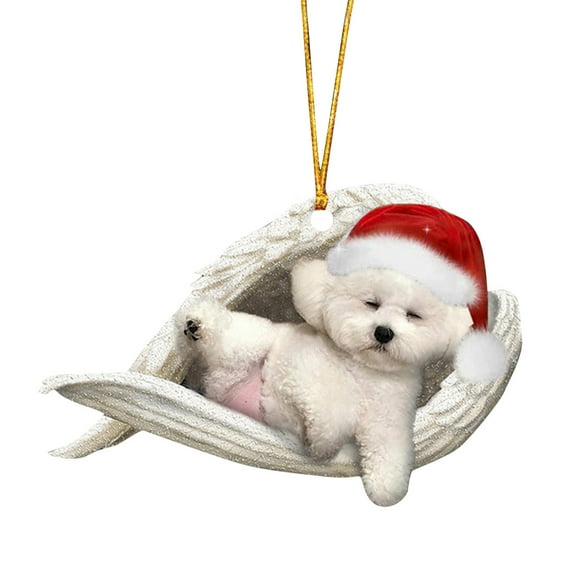 Limited Time Deal Christmas Xmas Tree Decor Ornament Rustic Christmas Decorations Sleeping Angel Dog Christmas Tree Pendant Xmas Decoration Pendant for Home Party Gifts for Xmas Holiday Decor