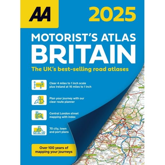 AA Motorists Atlas Britain 2025 Spiral, (Paperback)
