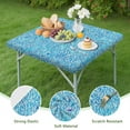 thumbnail image 4 of Blue White Tie Dye Textured Pattern Square Fitted Tablecloth with Elastic Edge,Square Table Cover,Washable Elastic Table Cover for Home Kitchen Party Decor 34"x34", 4 of 6