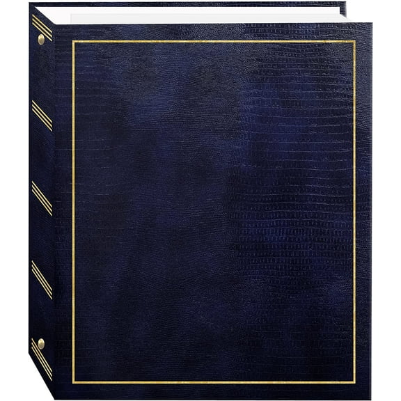 3-ring Navy-Blue album Bi-Directional w memo area for 4x6 5x7 8x10 photos by Pioneer - 4x6