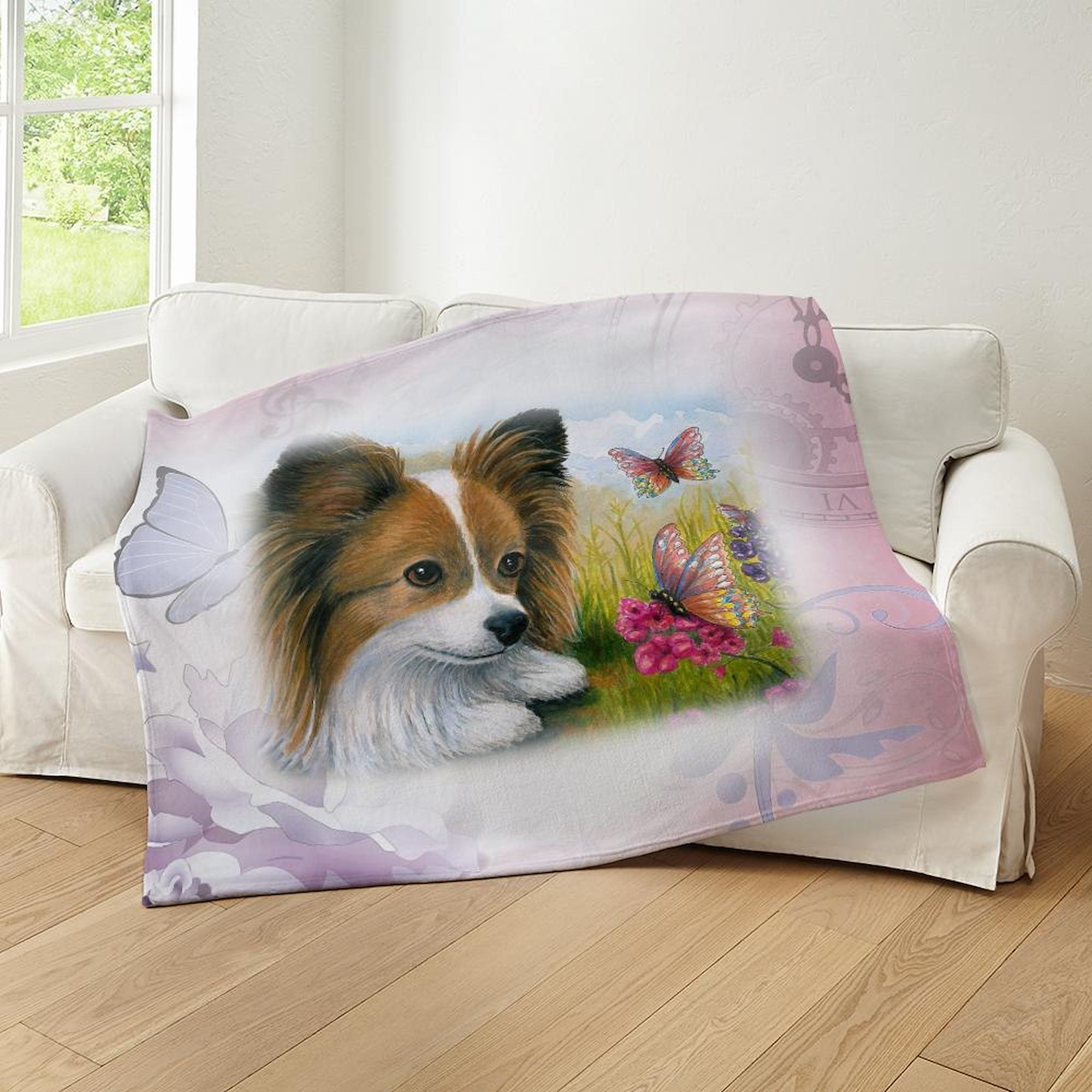 CafePress - Dog 123 Papillon Throw Blanket - Soft Fleece Throw Blanket, 50"x60" for All Ages