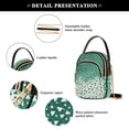 thumbnail image 4 of FORMRS Crossbody Bag for Women Quilted Travel Shoulder Cell Phone Purse with Chain Strap Handbag, Green and White Pattern, 4 of 7