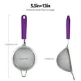 thumbnail image 2 of 18/8 Stainless Steel Mesh Strainer: U-Taste 5.5 Inch Kitchen Fine Mesh Sieve Food Colander with Riveted Sturdy Silicone Handle and 30 Mesh Hole for Straining Flour, Pasta, Fruit, Quinoa (Purple), 2 of 11