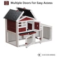 thumbnail image 1 of Kojooin 2-Tier Rabbit Hutch, 54 in Wooden Bunny Cage with Non-Slip Ramp, Removable Tray and Weatherproof Roof, 1 of 7