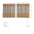 thumbnail image 5 of VHC Brands Kaila Country Cottage Ruffled Gold Ticking Stripe Curtain Tier Set 24Lx36W, 5 of 5
