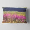 thumbnail image 2 of Designart Purple Flowers in Mountain Pasture - Floral Throw Pillow - 12x20, 2 of 5