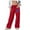 Red, variant on Plus Size Fashion Pants For Women Print Elastic Lace-Up Casual Solid Color High-Waisted Wide-Leg Dark Gray Workout Trousers (2XL)Spring And Fall Wear