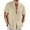 Khaki, variant on Pisexur Mens Summer Shirts Button Down Cotton Linen Beach Tops Collar Short Sleeve Crumpled Blouses Cuban Textured Shirts Solid Color Fashion Casual Shirts for Men Dressy