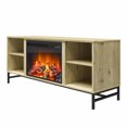 thumbnail image 4 of Tamlin Fireplace TV Stand, Natural with Black Metal, 4 of 9