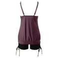 thumbnail image 3 of Womens 2 Piece Swimsuits Solid Color Stylish Ruffle Tankini Tops with Boyshorts Purple Bathing Suits for Women XL, 3 of 6