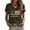 Green, variant on KLHDSF 250 Anniversary USA Merchandise Tops For Women V Neck Short Sleeve Printed T-Shirt Wine S