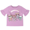 thumbnail image 2 of Conjunto de camiseta y pantalones cortos de gasa para niñas pequeñas de Disney Super Kitties Lavende, 2 of 5