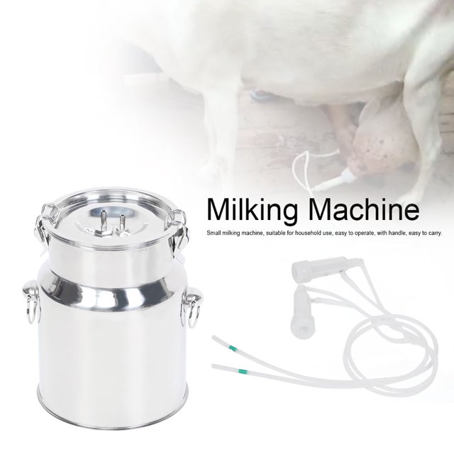 5L Mini Electric Pulsation Milking Machine Milker Livestock Husbandry And Breeding Machine Voltage with Hand pulling Plastic for Goat Cow