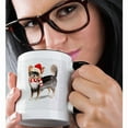 thumbnail image 2 of 3drose, Pet Lover Holiday Long Haired Chihuahua in a Scarf and Santa Hat, 11oz Two-tone Black Mug, 2 of 6