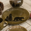 Moose and Bear Lodge Stoneware Bear Dinner Plate - Cabin  Kitchen Tableware