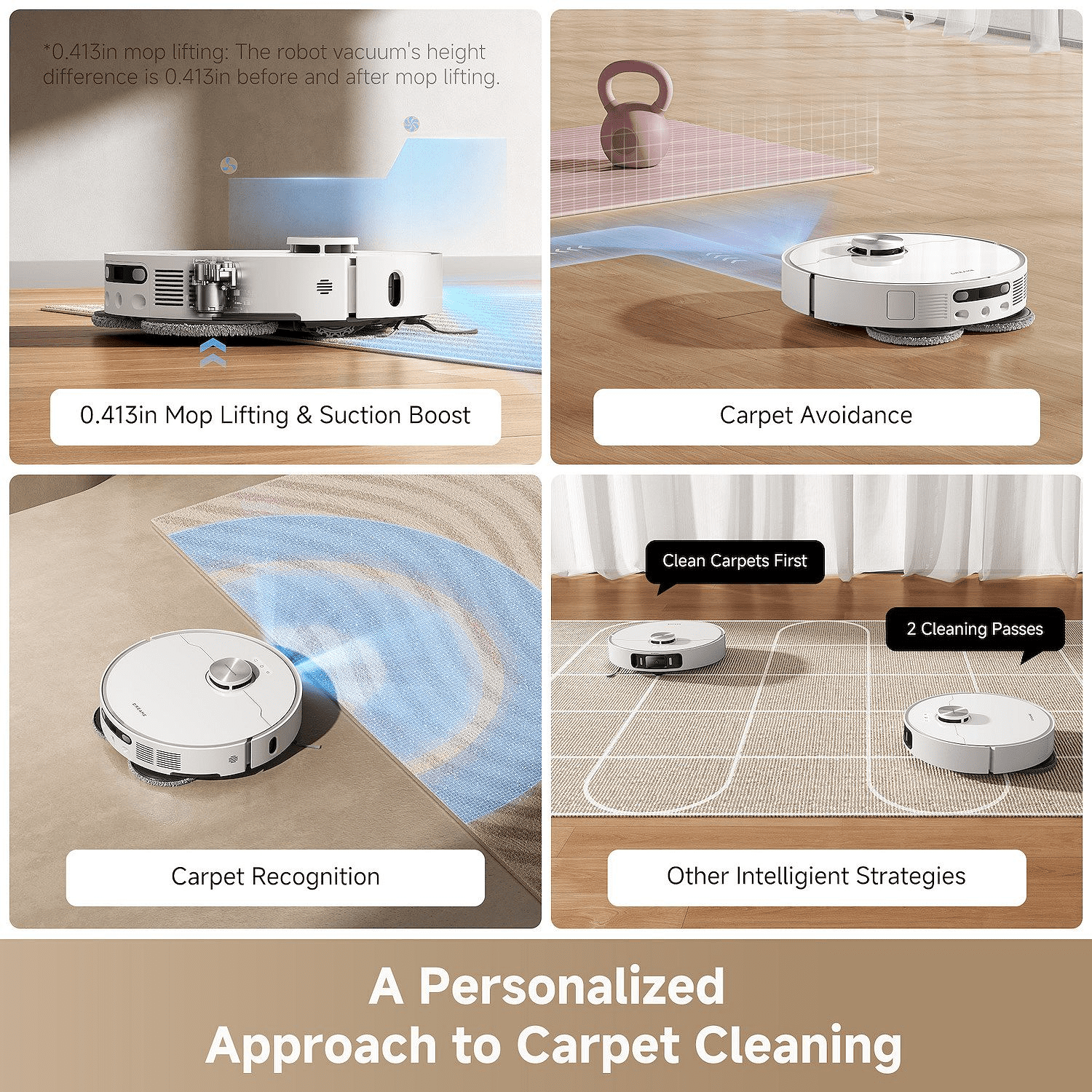 Dreame GoVac 500 Robot Vacuum and Mop, 19000Pa Suction, Tangle-Free, Remote Pet Monitoring, 167°F Water Self Clean, MopExtend Tech for Edge Cleaning, Smart Obstacle Avoidance, White