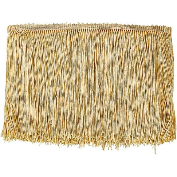 10 Yards 15cm Wide Chainette Fringe Trim Gold Yellow Tassel Sewing Lace Trim Ribbon Polyester Brush for Latin Wedding Dress Home Accessory DIY Sewing Crafts Clothing Curtains Decor