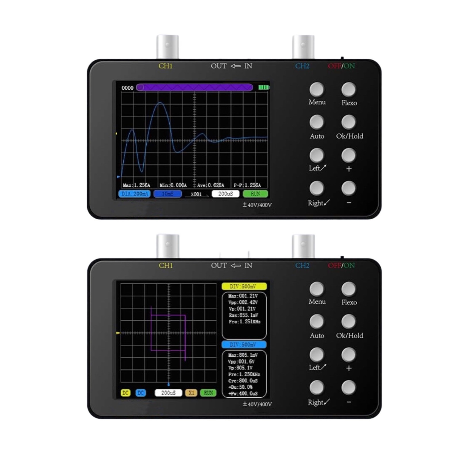 2 Channels Digital Oscilloscope 50M Sampling Rate 10Mhz Analogue Bandwidth Patterns 6A Current Waveform Measurement ,Professional Designed