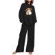 thumbnail image 2 of Puntoco Traje De Pantalón Y top Con Cuello Redondo De Manga Larga Con Estampado De Halloween Para Mujer Negro Xxxxl, 2 of 4
