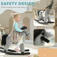 thumbnail image 5 of Dranite Kids Rocking Horse, Plush Ride-On, Neigh Sound, Gray, 2-5Y, 5 of 11
