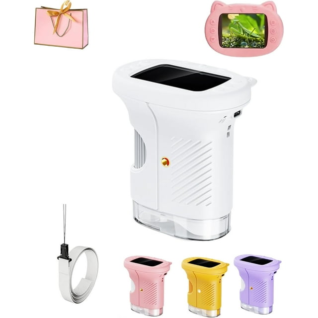 1000x Handheld Microscope, 2026 New Portable Pocket Mini Microscope,Digital Microscopes,Portable Digiscope,4k 2.0" Screen with Slides Kit 200-1000x Zoom,for Photos and Videos,Home School (White)