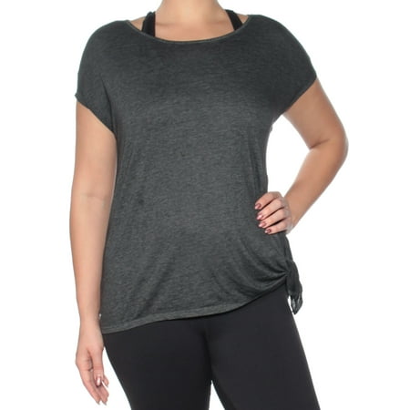 - TOMMY HILFIGER Womens Black Mesh Short Sleeve Jewel Neck Top Size: L