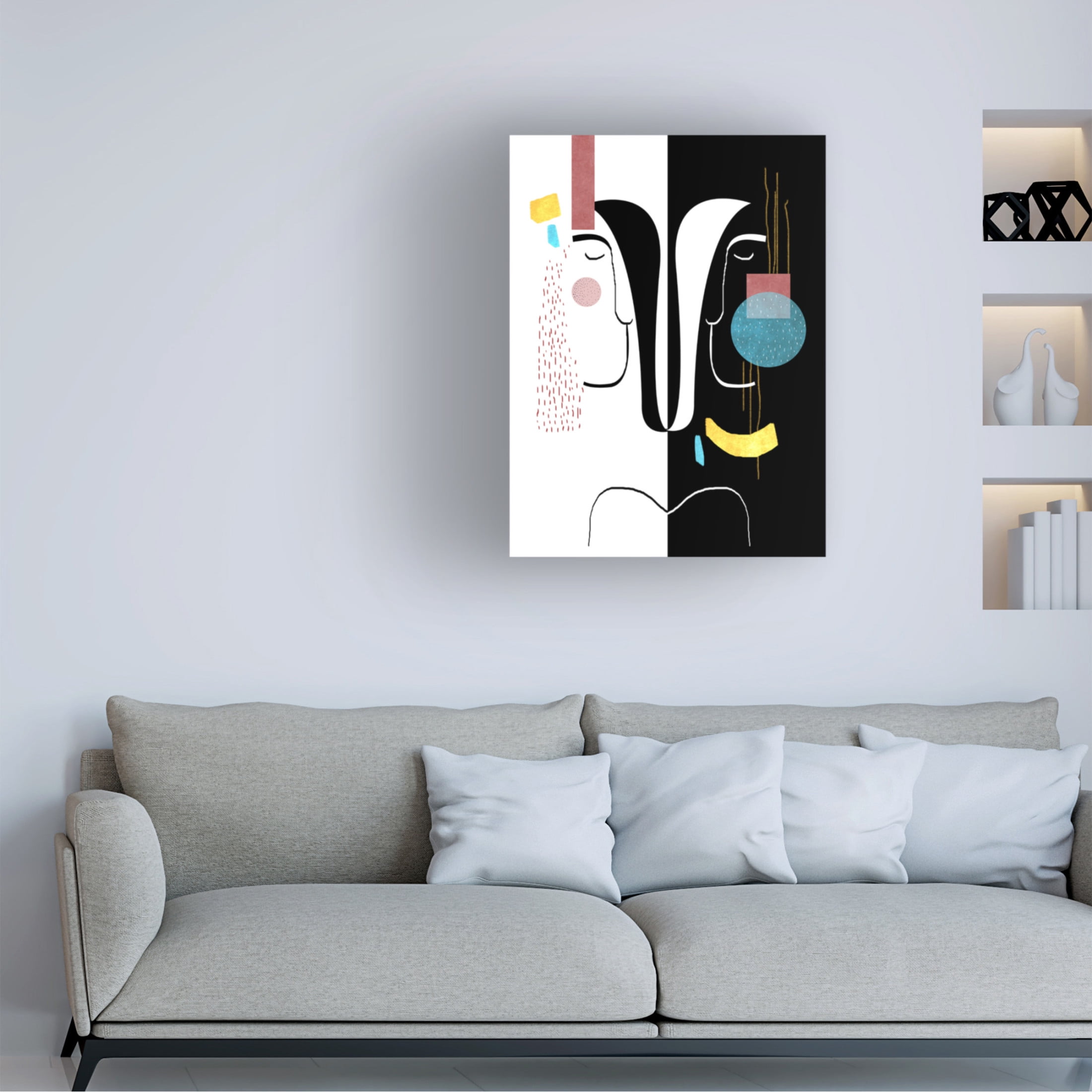 Canvas Wall Art - Ishita Banerjee 'Mirror Image' Wall Art for Living Room, Bedroom, or Office Décor by Trademark Fine Art - 18 x 24 Inches