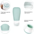 thumbnail image 4 of Contenedores de tamaño de viaje, juego de 4, botellas de silicona a prueba de fugas de 60 ML, juego de accesorios para artículos de tocador cosméticos para champú, loción, jabón, acondicionador,, 4 of 6