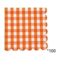 thumbnail image 2 of Gallickan Gingham Paper Napkins, Scalloped Disposable Cocktail Napkins, 25x25cm, 100ct, Orange Checkered for Summer BBQ Party, Picnic Table Setting, 2 of 6