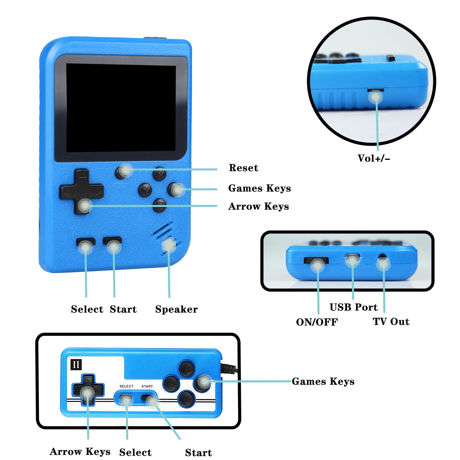 Layfuz RGB10 Retro Game Console Handheld Game Player 4000 Games