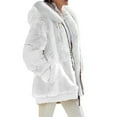 thumbnail image 2 of Qwertyu Winter Coats for Women Oversized Full Zip Fuzzy Fleece Hooded Jacket Casual Fashion Plus Size Outwear with Pockets White 5XL, 2 of 6
