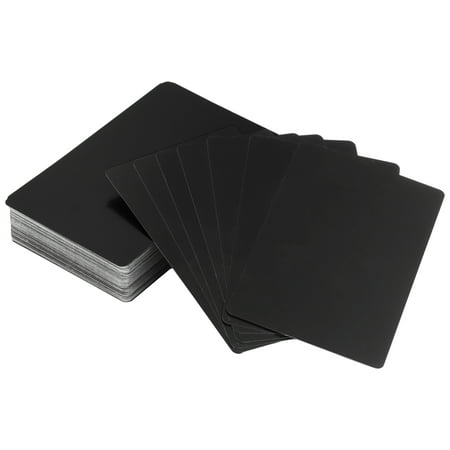 Blank Metal Business Cards, 100-Pack, Aluminum Cards for Customization, 3.4" x 2.2", 0.008" Thick, Matte Black, Laser Engravable